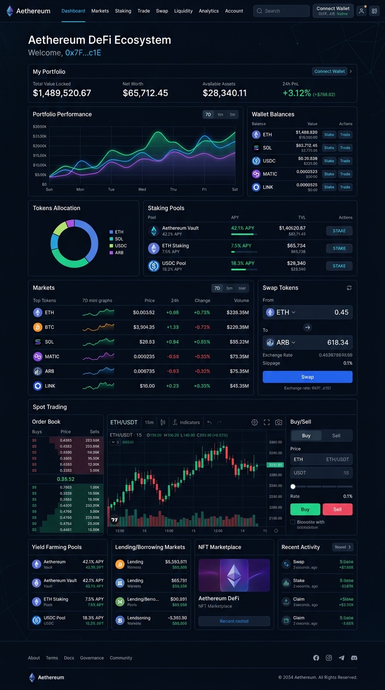 Nova DeFi Protocol interface and dashboard preview