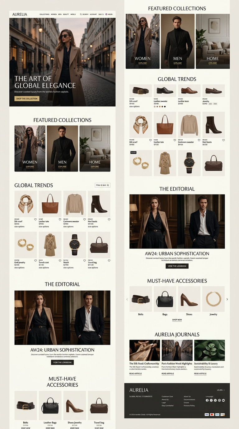 Aura Luxury Headless E-Commerce interface and dashboard preview