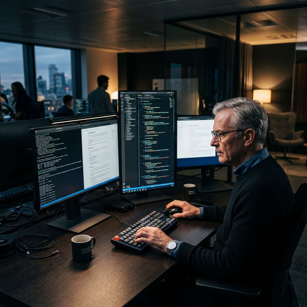 Developer working on application architecture