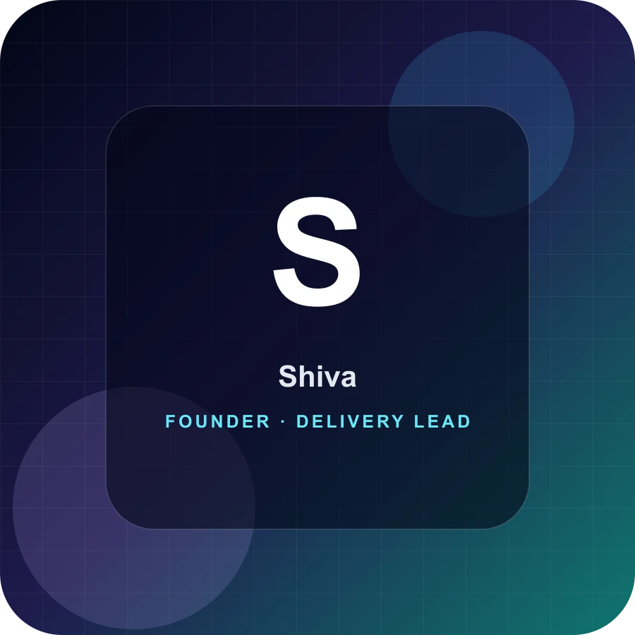 Shiva, founder and delivery lead at Bridging Square